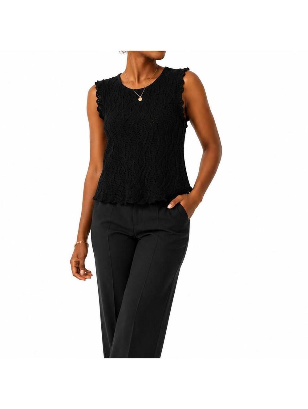 Y2K Grunge Textured Open-Knit Sleeveless Top | Future Collective | Est. S/M